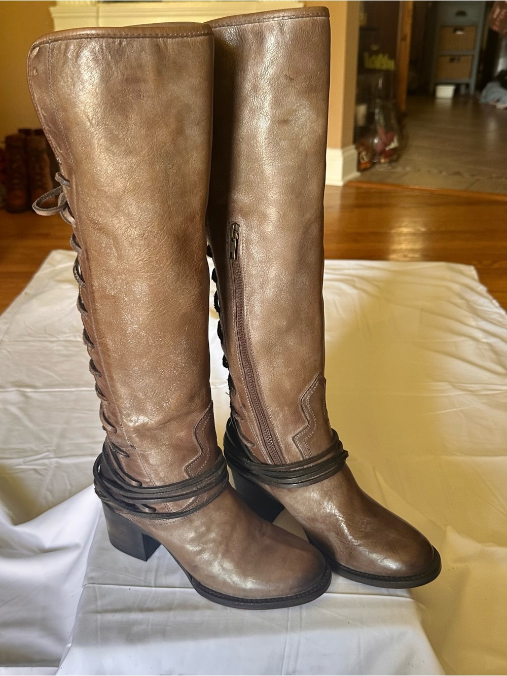 Freebird by Steven Stone coal Women's Knee-High Leather Boots - Classic Style